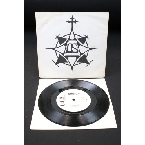 614 - Vinyl - New Wave Of British Heavy Metal - Omen Searcher - Teacher Of Sin, original UK 1st pressing 7... 