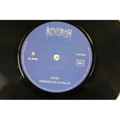 621 - Vinyl - Death Metal - Acheron – Deprived Of Afterlife original French 1991 7” pressing on Corpse Gri... 