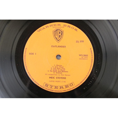 172 - Vinyl - Meic Stevens – Outlander. Original UK 1st Pressing, Orange Warner labels, with printed lyric... 