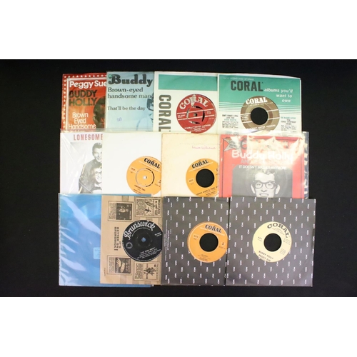 248 - Vinyl - Over 45 Buddy Holly And The Crickets world wide 7” singles including rare Irish singles, New... 