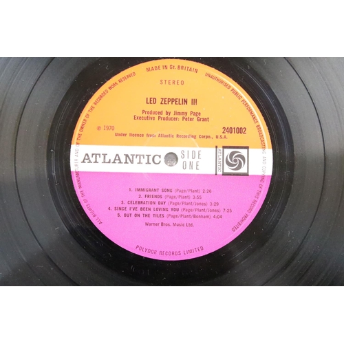 800 - Vinyl - 2 Led Zeppelin albums - Led Zeppelin III, UK 1970 2nd pressing on Atlantic Records 2401002 w... 