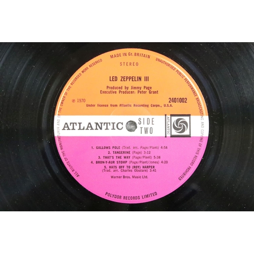 800 - Vinyl - 2 Led Zeppelin albums - Led Zeppelin III, UK 1970 2nd pressing on Atlantic Records 2401002 w... 