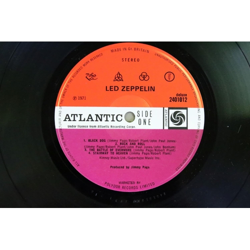 23 - Vinyl - Led Zeppelin IV Four Symbols, original plum Atlantic labels, A3/B3 matrices, Pecko etched on... 