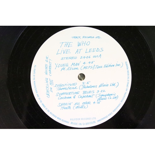 37 - Vinyl - The Who - Live At Leeds. Original UK 1st pressing with black print, all 12 inserts including... 