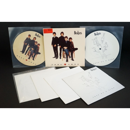 203 - Vinyl - 6 The Beatles 7” 45rpm singles including: Free As A Bird (picture disc, stock issue & jukebo... 