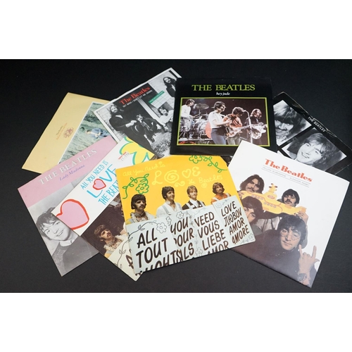 204 - Vinyl - 28 The Beatles later picture sleeve pressings 7” 45rpm singles, with many rare picture sleev... 