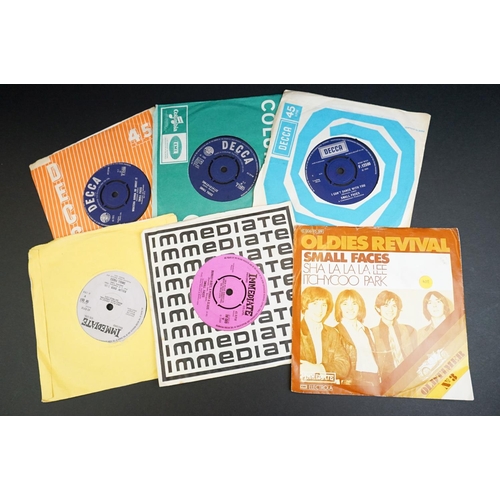 218 - Vinyl - 23 The Small Faces 7” 45rpm singles including : Patterns, Don’t Burst My Bubble (Promo CMWSE... 