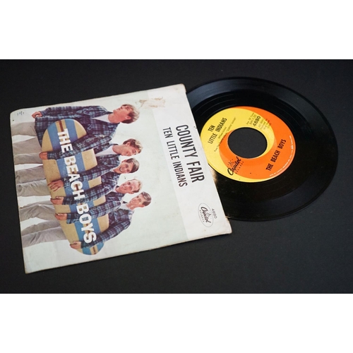 241 - Vinyl - 6 The Beach Boys EPs and P/S 7” 45rpm singles to include: Ten Little Indians (original USA 1... 