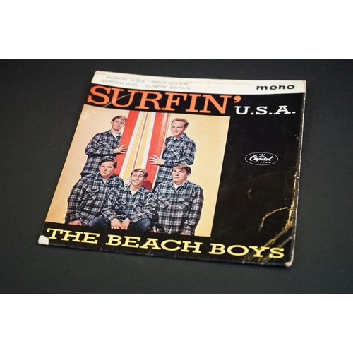 241 - Vinyl - 6 The Beach Boys EPs and P/S 7” 45rpm singles to include: Ten Little Indians (original USA 1... 