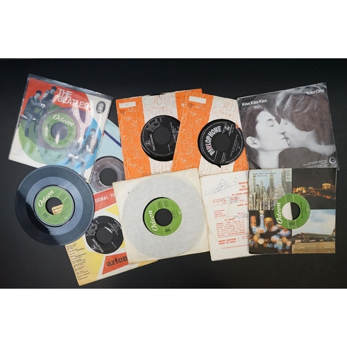 208 - Vinyl - over 35 The Beatles European pressing 7” 45rpm singles including rare picture sleeves and re... 