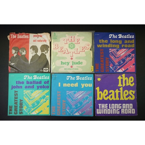 208 - Vinyl - over 35 The Beatles European pressing 7” 45rpm singles including rare picture sleeves and re... 