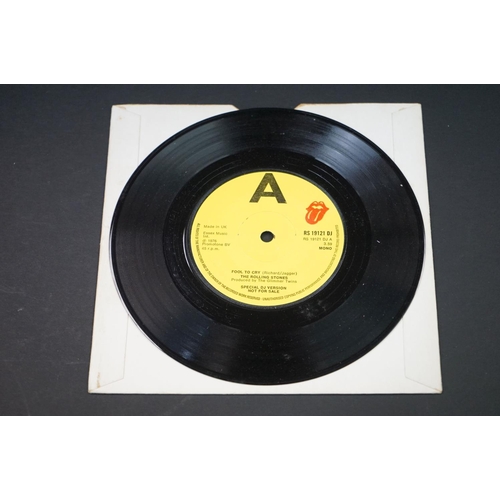 225 - Vinyl - 2 The Rolling Stones demos promos 7” 45rpm singles to include: Fool To Cry (Rolling Stones R... 