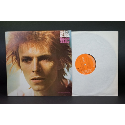 319 - Vinyl - 9 David Bowie LPs and one shaped disc including Space Oddity (2 copies both with poster, The... 