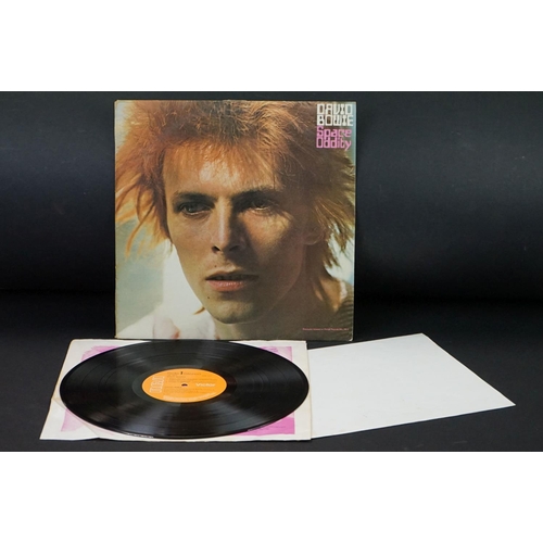 319 - Vinyl - 9 David Bowie LPs and one shaped disc including Space Oddity (2 copies both with poster, The... 