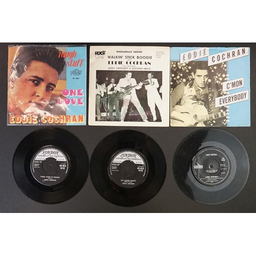 210 - Vinyl - over 70 Eddie Cochran 7” 45rpm singles spanning his short career including early examples on... 