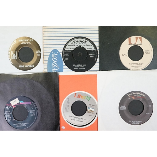 210 - Vinyl - over 70 Eddie Cochran 7” 45rpm singles spanning his short career including early examples on... 