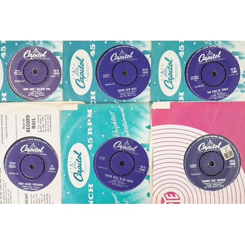 211 - Vinyl - over 35 Gene Vincent 7” 45rpm singles spanning his career including early examples, foreign ... 