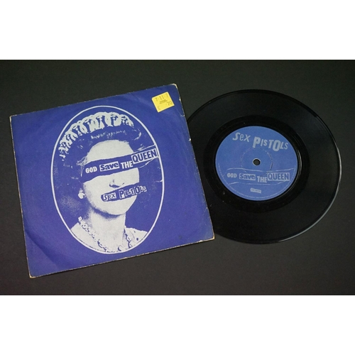 637 - Vinyl – 6 Sex Pistols 7” singles including 2 copies of the one sided Submission single VDJ 24 which ... 