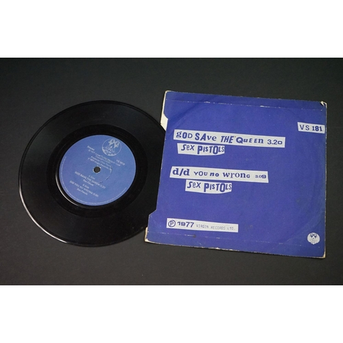 637 - Vinyl – 6 Sex Pistols 7” singles including 2 copies of the one sided Submission single VDJ 24 which ... 