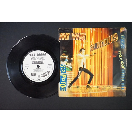 637 - Vinyl – 6 Sex Pistols 7” singles including 2 copies of the one sided Submission single VDJ 24 which ... 