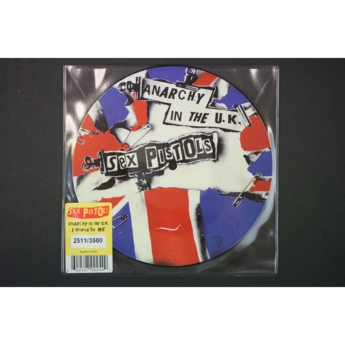 639 - Vinyl – 3 Sex Pistols long deleted re-issue singles to include: God Save The Queen on A&M (2012 re-i... 