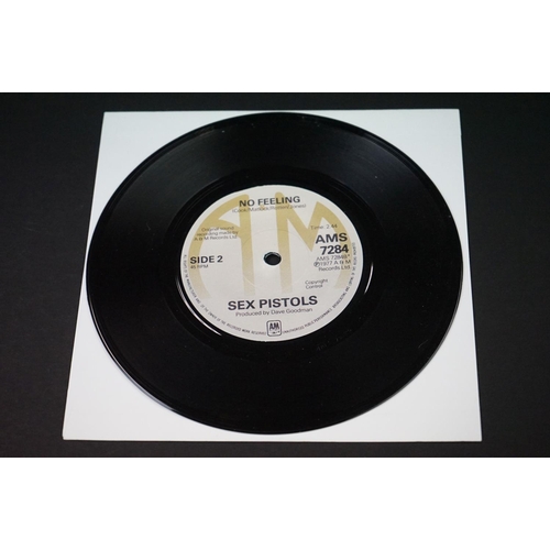 639 - Vinyl – 3 Sex Pistols long deleted re-issue singles to include: God Save The Queen on A&M (2012 re-i... 