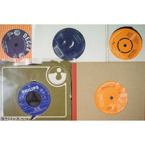 671 - Vinyl – 20 David Bowie 7” singles including early releases on Pye, Deram and Decca, Foreign Pressing... 