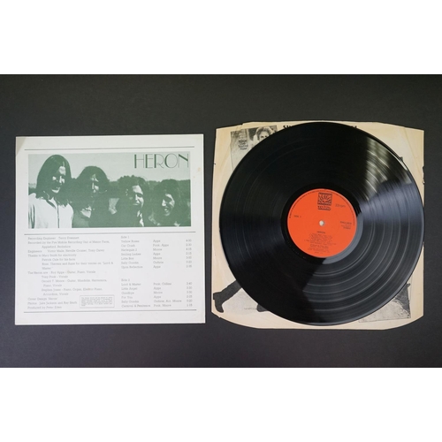 142 - Vinyl - Heron - Heron, original UK 1st pressing, textured gatefold sleeve with printed insert, Dawn ... 