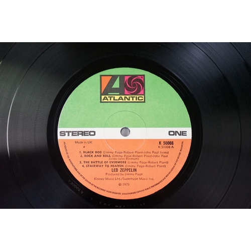 372 - Vinyl - 4 Led Zeppelin LPs to include In Through The Out Door (variation C), IV (four symbols), Pres... 