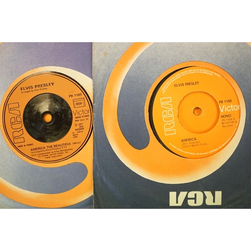 249 - Vinyl - Approx 100 Elvis Presley UK 7” singles on the Orange RCA labels, including many label variat... 