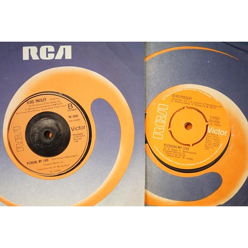 249 - Vinyl - Approx 100 Elvis Presley UK 7” singles on the Orange RCA labels, including many label variat... 