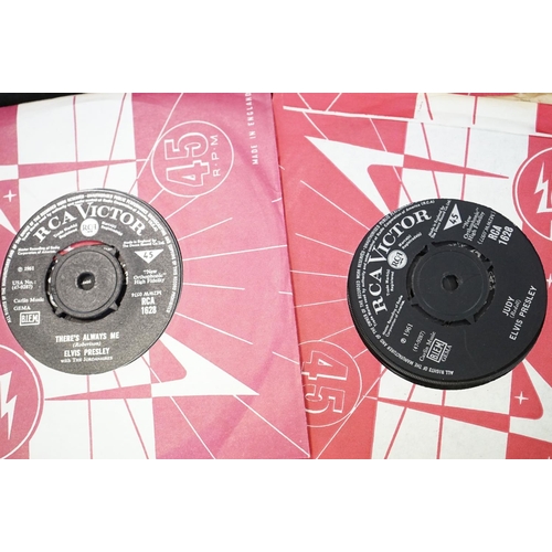 250 - Vinyl - Over 200 Elvis Presley UK 7” singles on the Black Silver RCA labels, including Tri- Centre, ... 