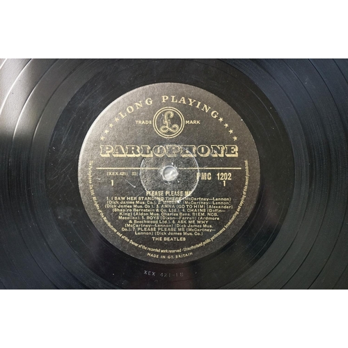 2 - Vinyl - The Beatles Please Please Me LP PMC 1202 early pressing with gold lettering to label.   Slee... 