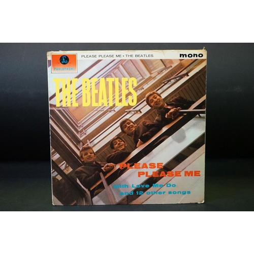 3 - Vinyl - The Beatles Please Please Me UK first pressing with gold writing to label.  Sleeve has tape ... 