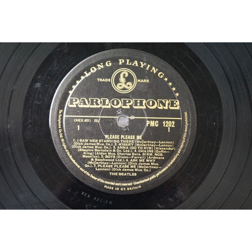 3 - Vinyl - The Beatles Please Please Me UK first pressing with gold writing to label.  Sleeve has tape ... 