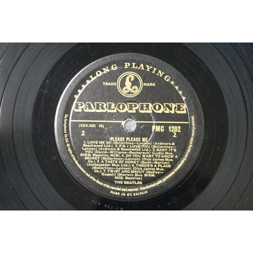 3 - Vinyl - The Beatles Please Please Me UK first pressing with gold writing to label.  Sleeve has tape ... 