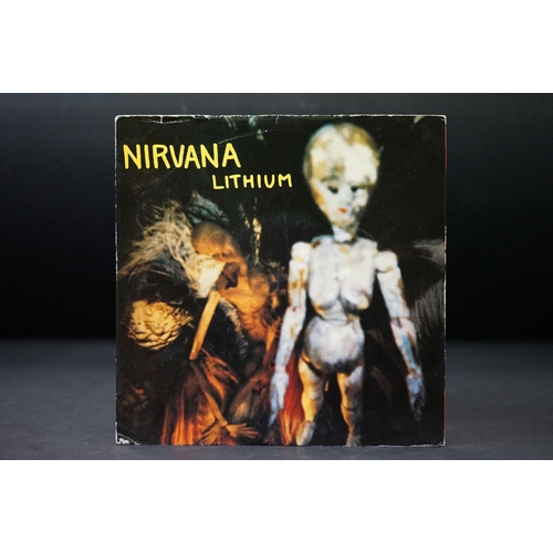 41 - Vinyl - Nirvana 2 albums and 3 7” singles to include: Bleach (Original UK 1989 Black Vinyl, Tupelo R... 