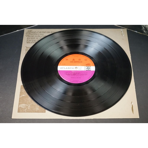 50 - Vinyl - 4 Led Zeppelin UK pressing albums to include Self Titled (UK 2nd pressing plum labels, Warne... 