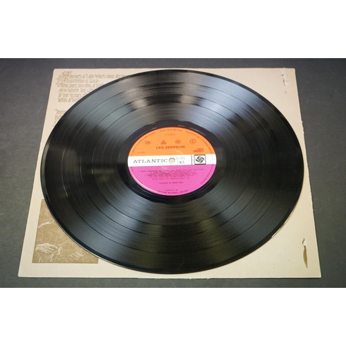 50 - Vinyl - 4 Led Zeppelin UK pressing albums to include Self Titled (UK 2nd pressing plum labels, Warne... 