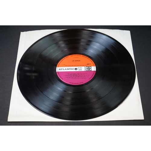 50 - Vinyl - 4 Led Zeppelin UK pressing albums to include Self Titled (UK 2nd pressing plum labels, Warne... 