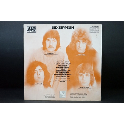 50 - Vinyl - 4 Led Zeppelin UK pressing albums to include Self Titled (UK 2nd pressing plum labels, Warne... 