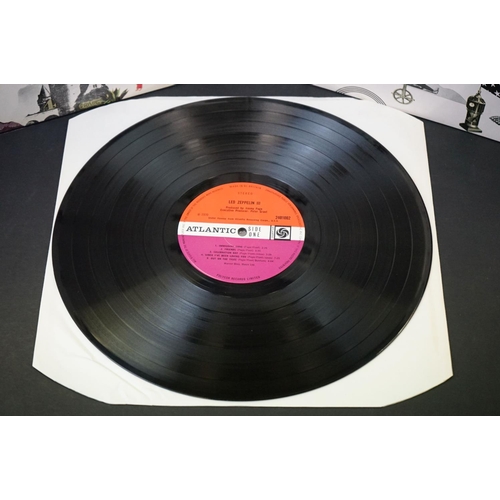 50 - Vinyl - 4 Led Zeppelin UK pressing albums to include Self Titled (UK 2nd pressing plum labels, Warne... 