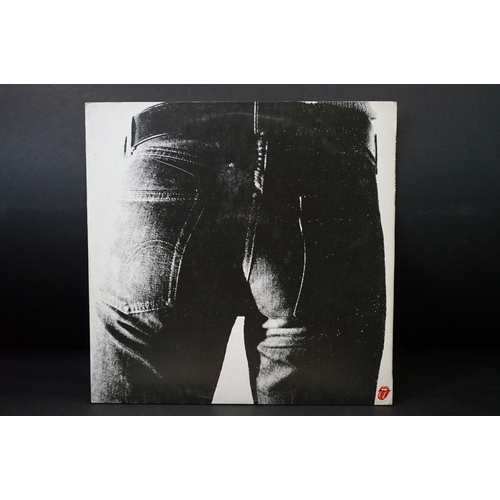 66 - Vinyl - The Rolling Stones Sticky Fingers LP.  French 1971 pressing with zipper cover, comes with in... 