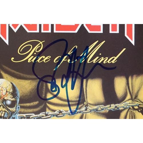 55 - Vinyl & Autographs - Iron Maiden Piece Of Mind LP signed to front by 5 members of the band in sharpi... 