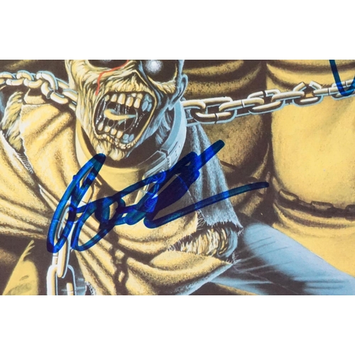 55 - Vinyl & Autographs - Iron Maiden Piece Of Mind LP signed to front by 5 members of the band in sharpi... 