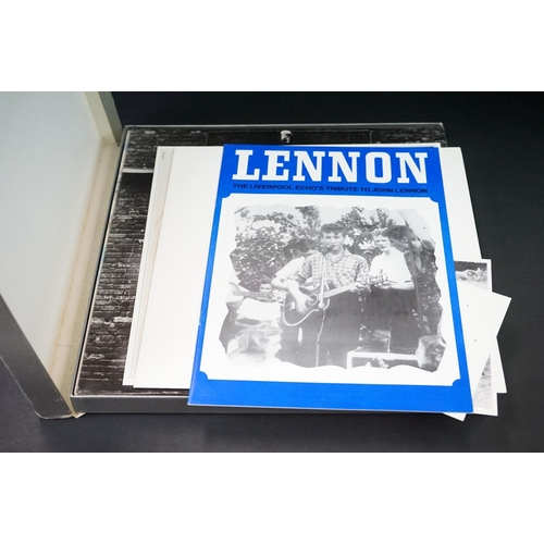 80 - Vinyl - John Lennon self titled 9 LP box set on Apple Records JLB8.  Box is Ex.  All vinyl at least ... 