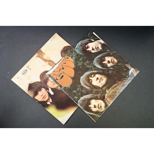 904 - Vinyl - 10 The Beatles LPs to include Abbey Road (misaligned Apple), Sgt Pepper (with cut outs), Rev... 