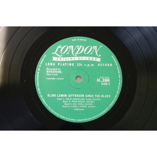 1021 - Vinyl - Blues, 3 Original UK 1950’s 10” albums on London records by Blind Lemon Jefferson to include... 