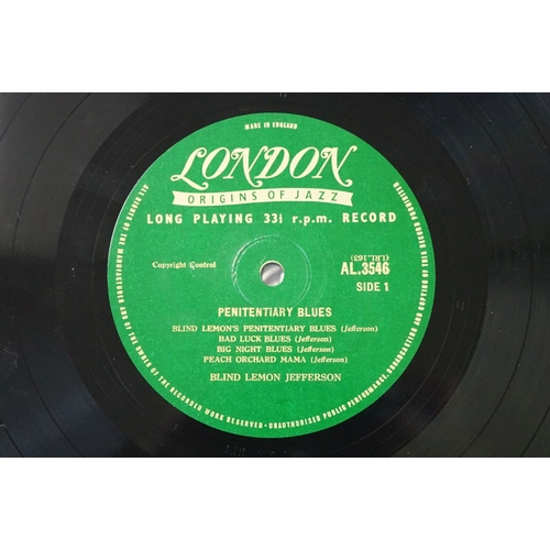 1021 - Vinyl - Blues, 3 Original UK 1950’s 10” albums on London records by Blind Lemon Jefferson to include... 