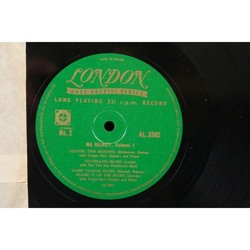 1023 - Vinyl - 13 Original UK 1950’s 10” Blues Jazz albums on London records. Gold Green labels, to include... 